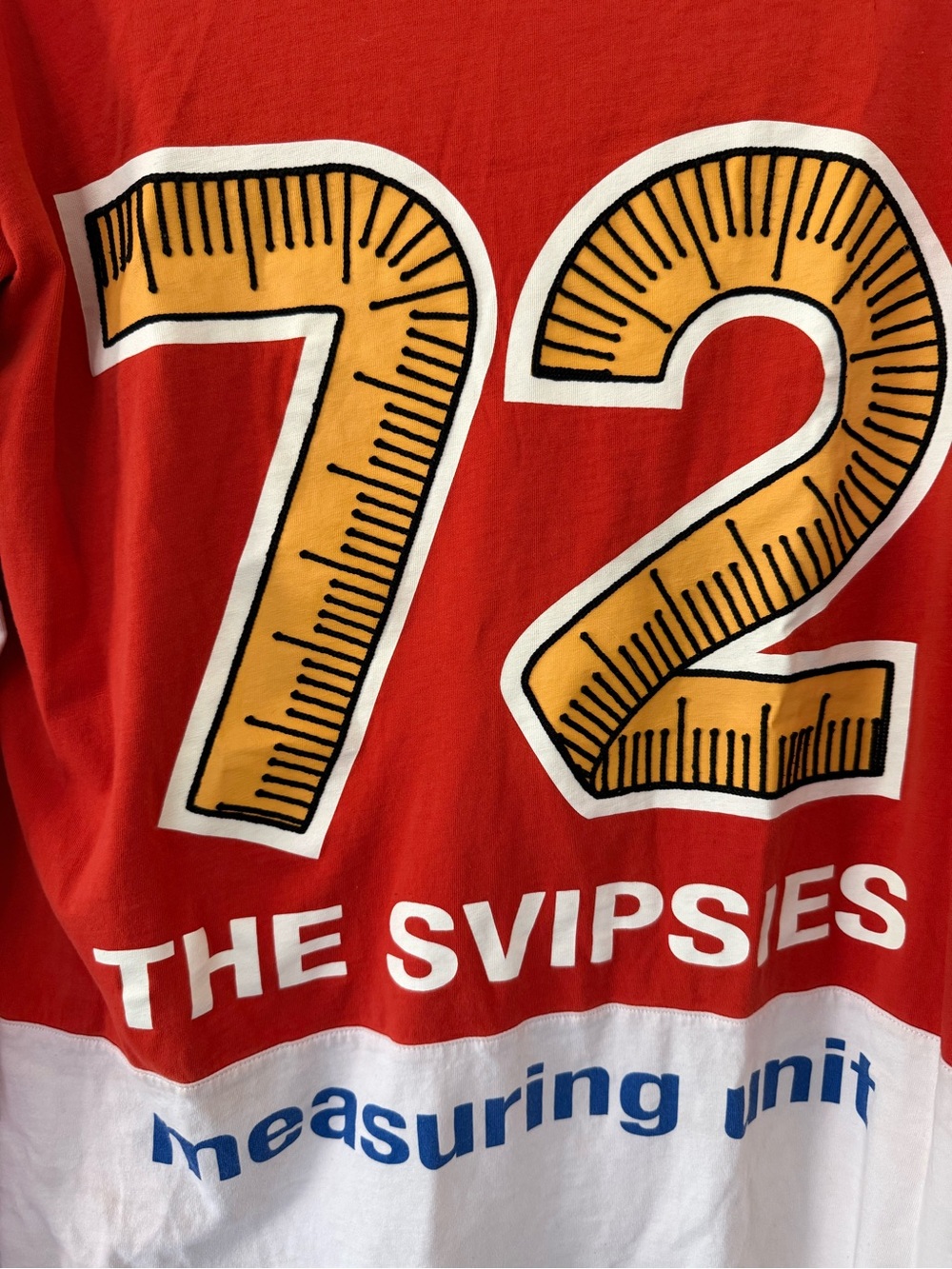Henrik Vibskov measuring unit ruler tshirt the svipsies red large - Picture 4 of 7